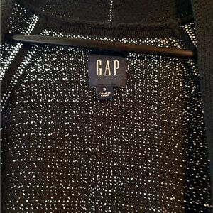 GAP Classic Black Open-Knit Cardigan
